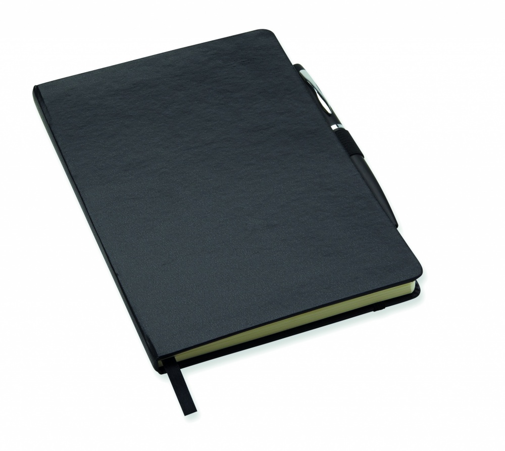 Logo trade promotional merchandise picture of: A5 notebook with pen 72 lined
